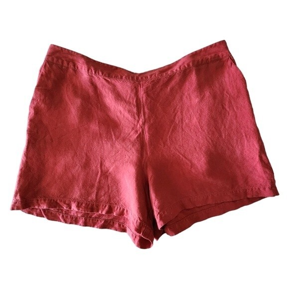 a new day Pants - a new day High Waist Flat Front Pull-on Shorts Dark Orange Women Size L